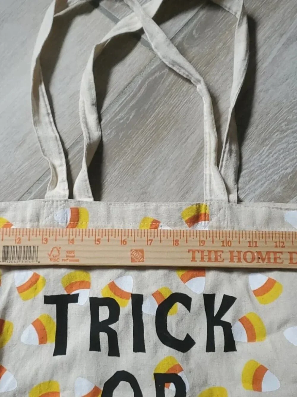 Spirit of Halloween Trick or Treat Candy Corn Canvas Tote Bag